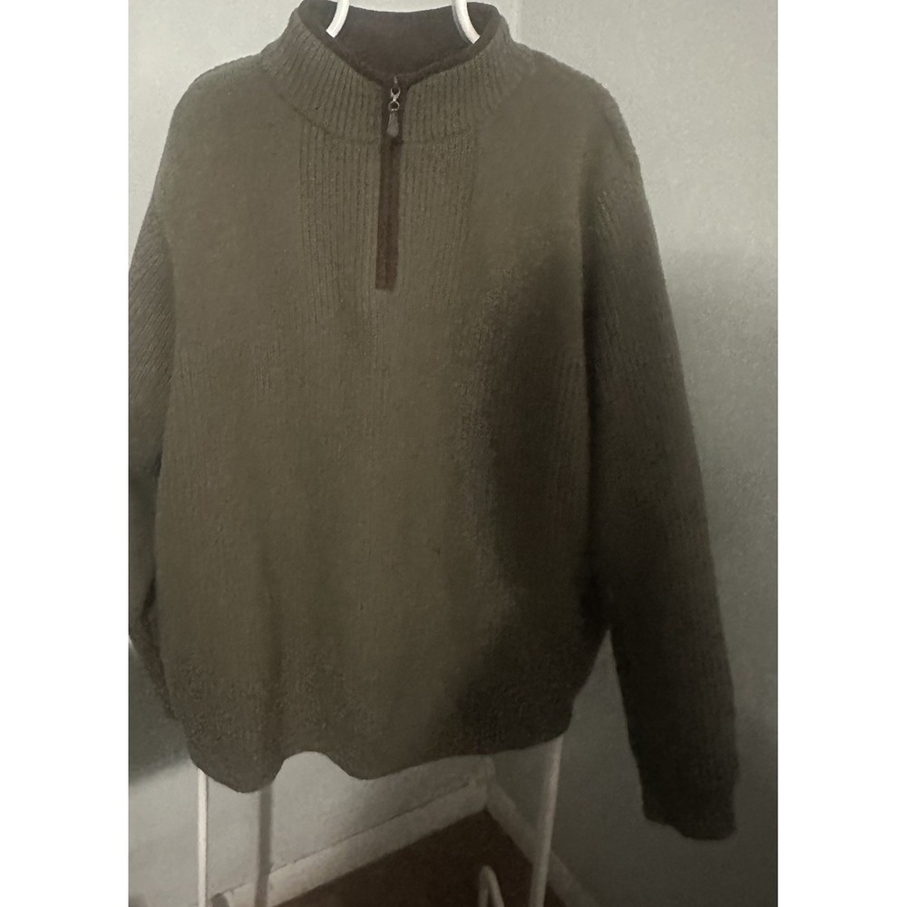 L.L. Bean Sweater Merino Lambs Wool Gore Wind Stopper 1/4 Zip Men's XL Reg
